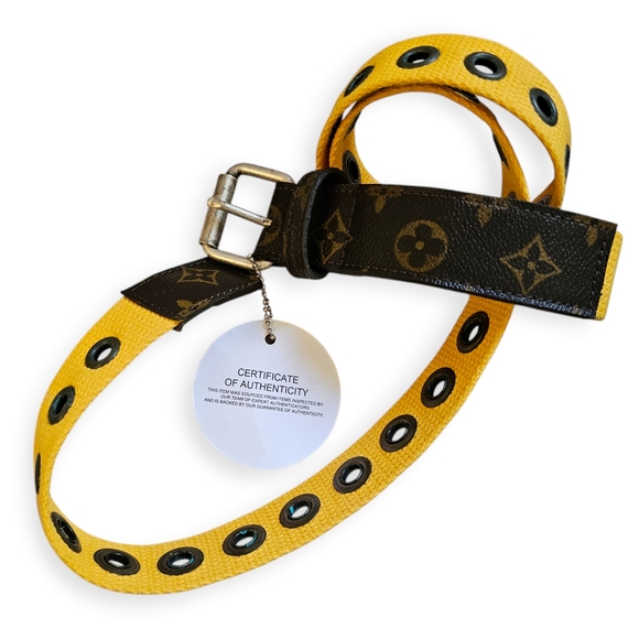 Upcycled Louis Vuitton Yellow Belt - Picture 4 of 6